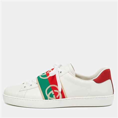 white new ace gucci elastic sneakers